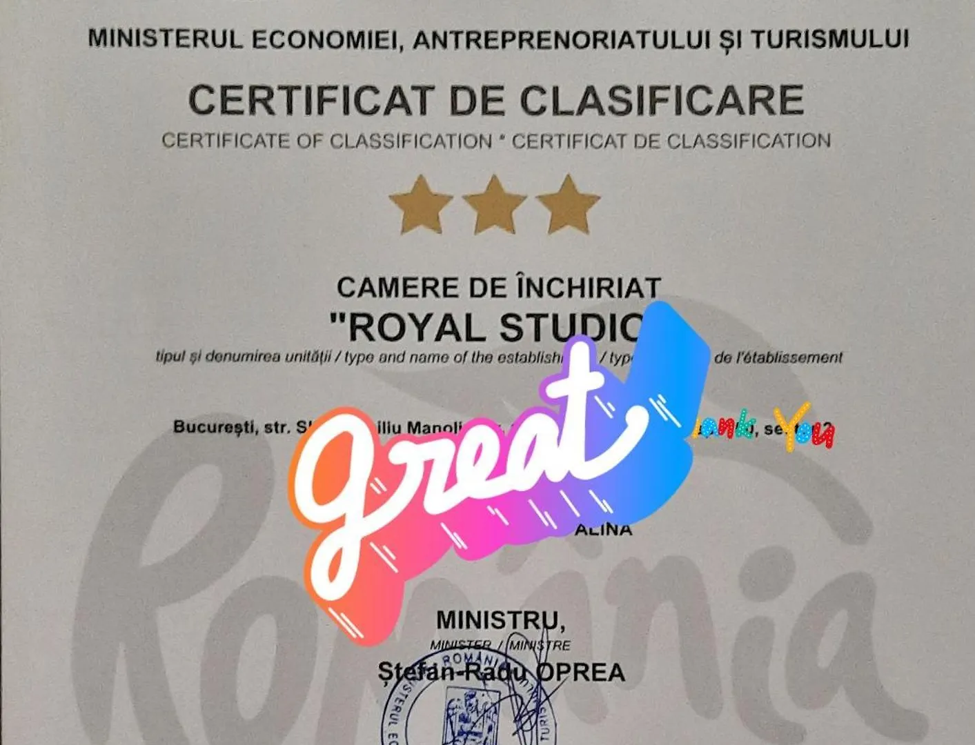 Royal Studio National Arena - Free Parking contacts